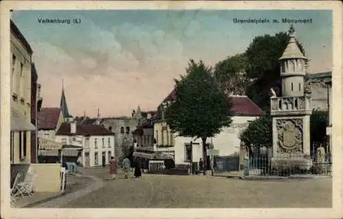 Ak Valkenburg Limburg Niederlande, Grendelplein, Monument