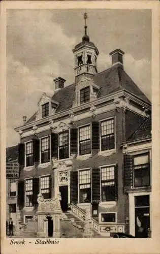 Ak Sneek Friesland Niederlande, Rathaus