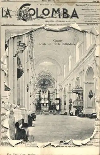 Zeitungs Ak Catania Sicilia, Kathedrale, Inneres