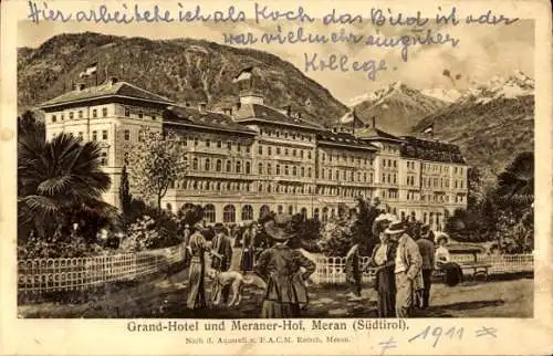 Ak Meran Merano Südtirol, Grand Hotel, Meraner Hof