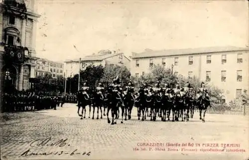 Ak Roma Rom Lazio, Piazza Termini, Corazzieri