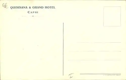 Künstler Litho Capri Neapel Campania, Quisisana und Grand Hotel