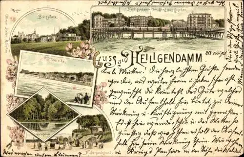 Litho Seebad Heiligendamm Bad Doberan, Burgplatz, Villen, Kindersandstrand