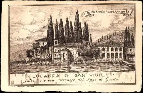 Künstler Ak San Vigilio Lago di Garda Veneto, Locanda di San Vigilio
