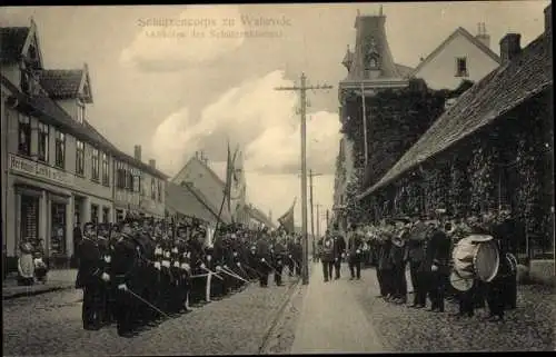 Ak Walsrode im Heidekreis, Schützenkorps, Abholen des Schützenkönigs, Musikkapelle, Handlung Lenthe