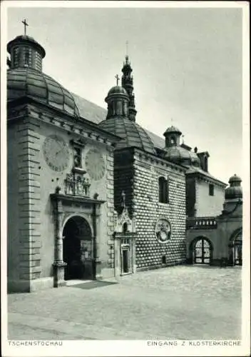 Ak Częstochowa Tschenstochau Schlesien, Klosterkirche, Eingang