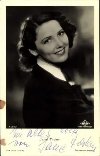 Ak Schauspielerin Jane Tilden, Portrait, Autogramm