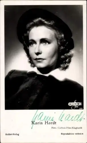 Ak Schauspielerin Karin Hardt, Portrait, Autogramm