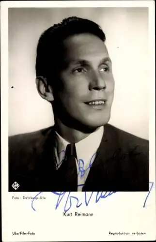 Ak Schauspieler Kurt Reimann, Portrait, Autogramm
