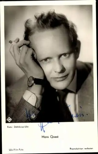 Ak Schauspieler Hans Quest, Portrait, Autogramm