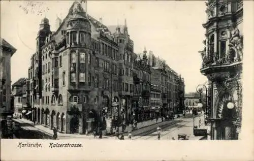 Ak Karlsruhe in Baden, Kaiserstraße
