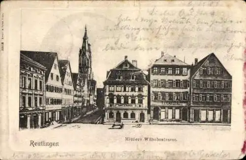 Ak Reutlingen in Württemberg, Mittlere Wilhelmstraße