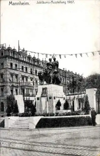 Ak Mannheim in Baden, Jubiläums-Ausstellung 1907, Denkmal