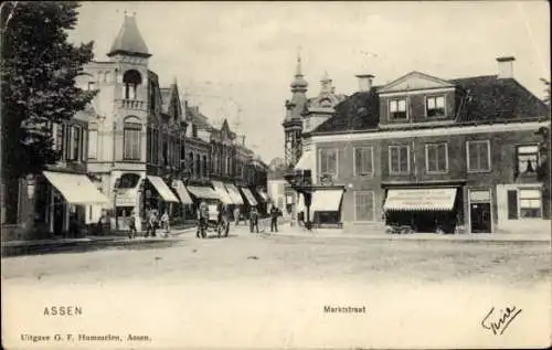 Ak Assen Drenthe Niederlande, Marktstraat