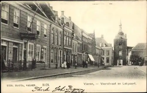 Ak Vianen Utrecht Niederlande, Voorstraat und Lekpoort