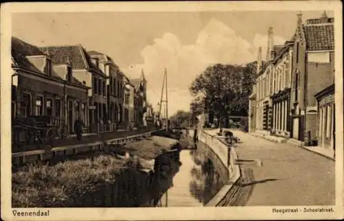 Ak Veenendaal Utrecht Niederlande, Hoogstraat, Schoolstraat