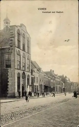 Ak Vianen Utrecht Niederlande, Voorstraat mit Rathaus