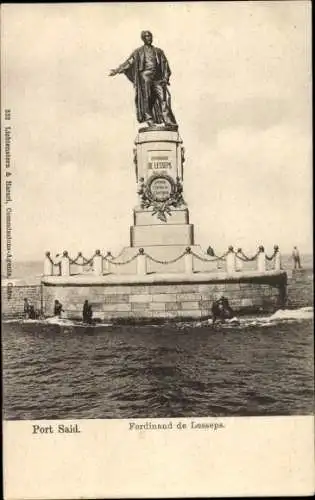 Ak Port Said Ägypten, Ferdinand de Lesseps