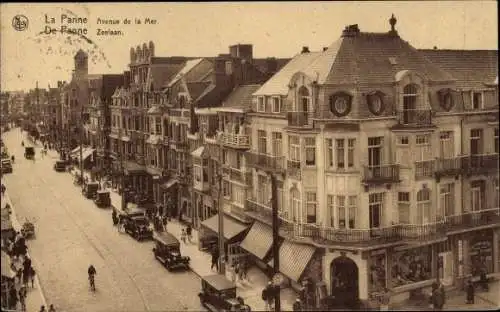 Ak La Panne De Panne Westflandern, Avenue de la Mer, Zeelaan