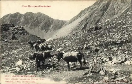 Ak Hautes Pyrenees, Versorgungskonvoi für das Observatorium Pic du Midi