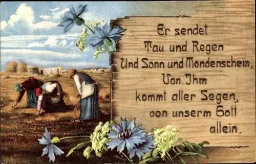 Künstler Ak Millet, Jean François, Ährenlesen, Er sendet Tau und Regen