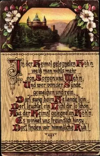 Gedicht Ak In der Heimat gesegneten Höh'n weiß man nichts mehr von Sorgen und Weh'n