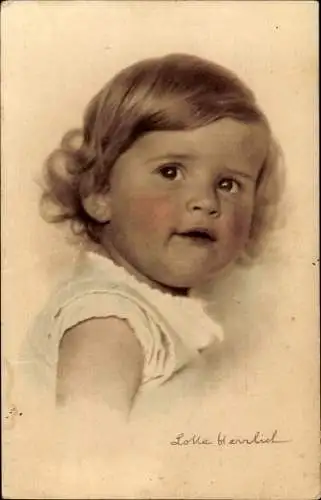 Künstler Ak Herrlich, Lotte, Kinderköpfe 202 1, Kinderportrait