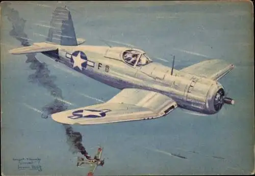 Künstler Ak Amerikanisches Militärflugzeug  Vought-Sikorsky Corsair II