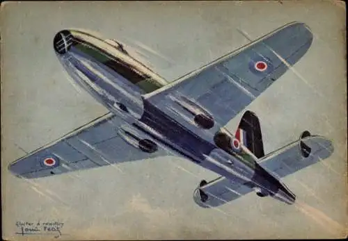 Künstler Ak Britisches Militärflugzeug, Gloster E28/29