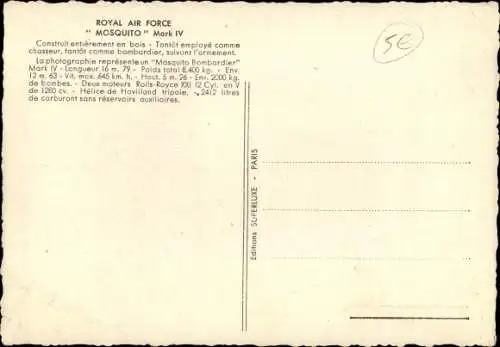 Ak Britisches Militärflugzeug Mosquito, Royal Air Force