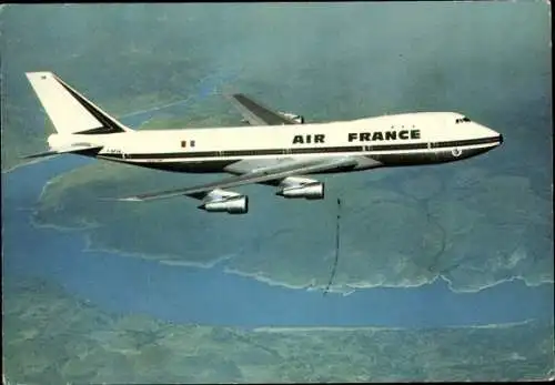 Ak Französisches Passagierflugzeug der Air France, Boeing 747