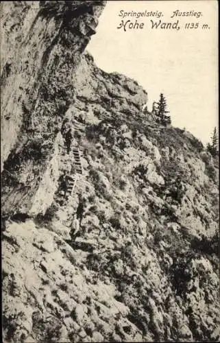 Ak Hohe Wand Niederösterreich, Springelsteig, Ausstieg