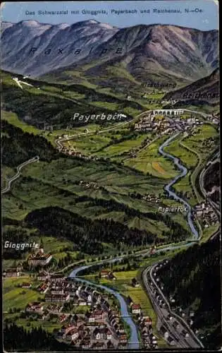 Ak Gloggnitz in Niederösterreich, Payerbach, Reichenau, Raxalpe, Schwarzatal, Hirschwang
