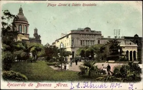 Ak Buenos Aires Argentinien, Plaza Lorea, Teatro Rivadavia
