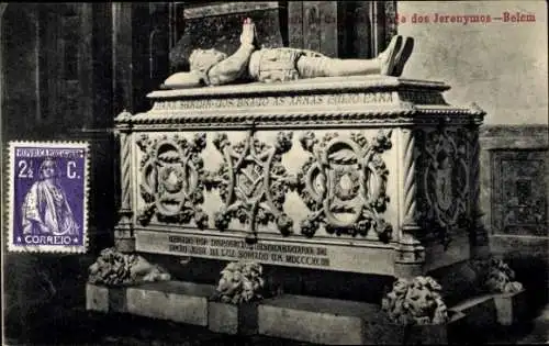 Ak Belém Lisboa Lissabon Portugal, Egreja dos Jeronymos, Sarg, Denkmal