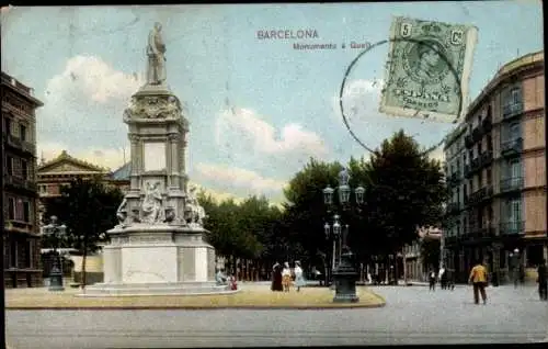 Ak Barcelona Katalonien, Denkmal
