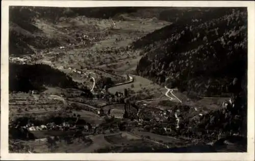 Ak Lichtenthal Lichtental Baden Baden am Schwarzwald, Blick vom Aussichtsturm auf dem Merkur