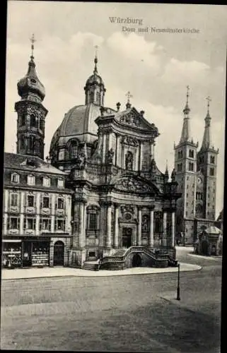 Ak Würzburg, Dom und Neumünsterkirche