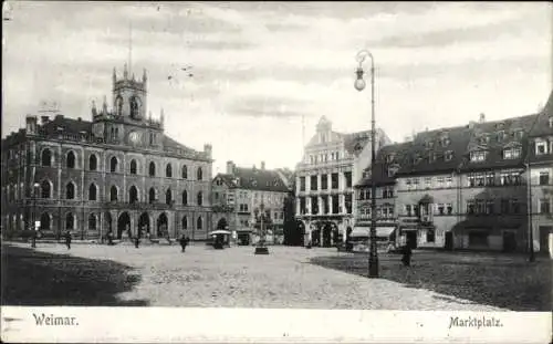 Ak Weimar in Thüringen, Marktplatz