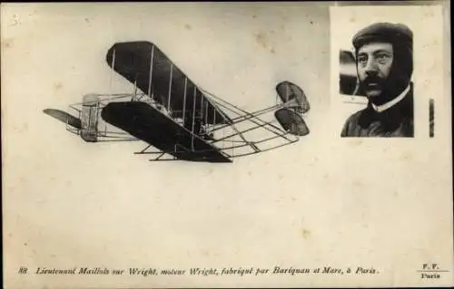 Ak-Leutnant Maillols auf Wright, Wright-Motor, hergestellt von Bariquan und Mare