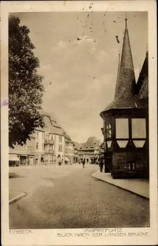 Ak Einbeck in Niedersachsen, Marktplatz, Lange Brücke