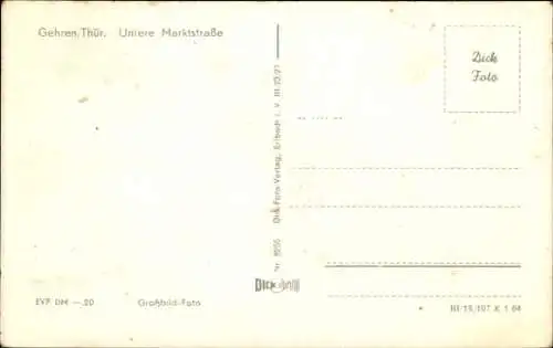 Ak Gehren Ilmenau in Thüringen, Untere Marktstraße, HO Goldener Hirsch, Rathaus