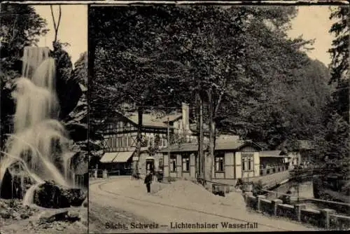Ak Lichtenhain Sebnitz Sächsische Schweiz, Lichtenhainer Wasserfall