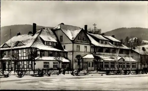 Ak Ilsenburg im Harz, FDGB-Gaststätte Zu den roten Forellen, Winter