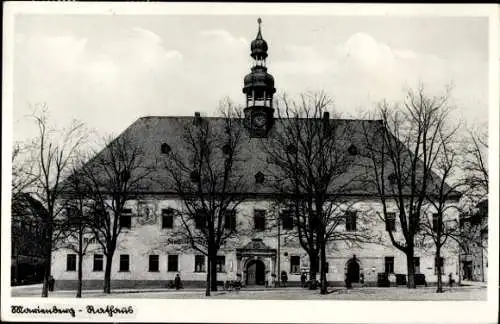 Ak Marienberg im Erzgebirge Sachsen, Blick auf das Rathaus