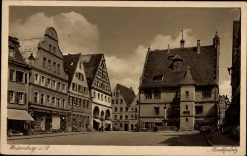 Ak Weißenburg in Mittelfranken Bayern, Marktplatz, Rathaus