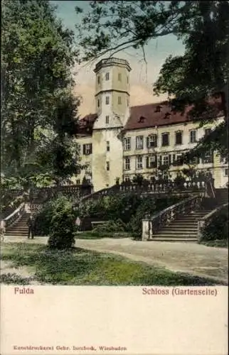 Ak Fulda in Hessen, Schloss, Gartenseite