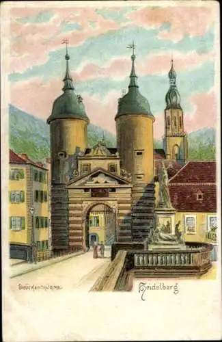 Ak Heidelberg am Neckar, Brückenturme