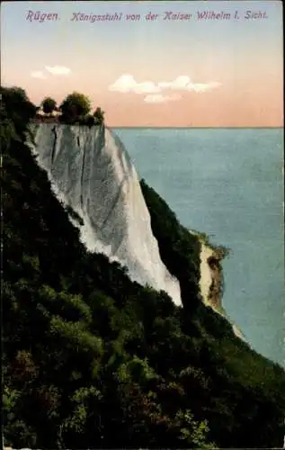 Ak Stubbenkammer Sassnitz auf Rügen, Königstuhl, Kaiser Wilhelm I. Sicht