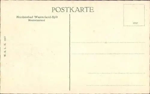 Ak Westerland auf Sylt, Neutralstrand, Strandkörbe, Flaggen